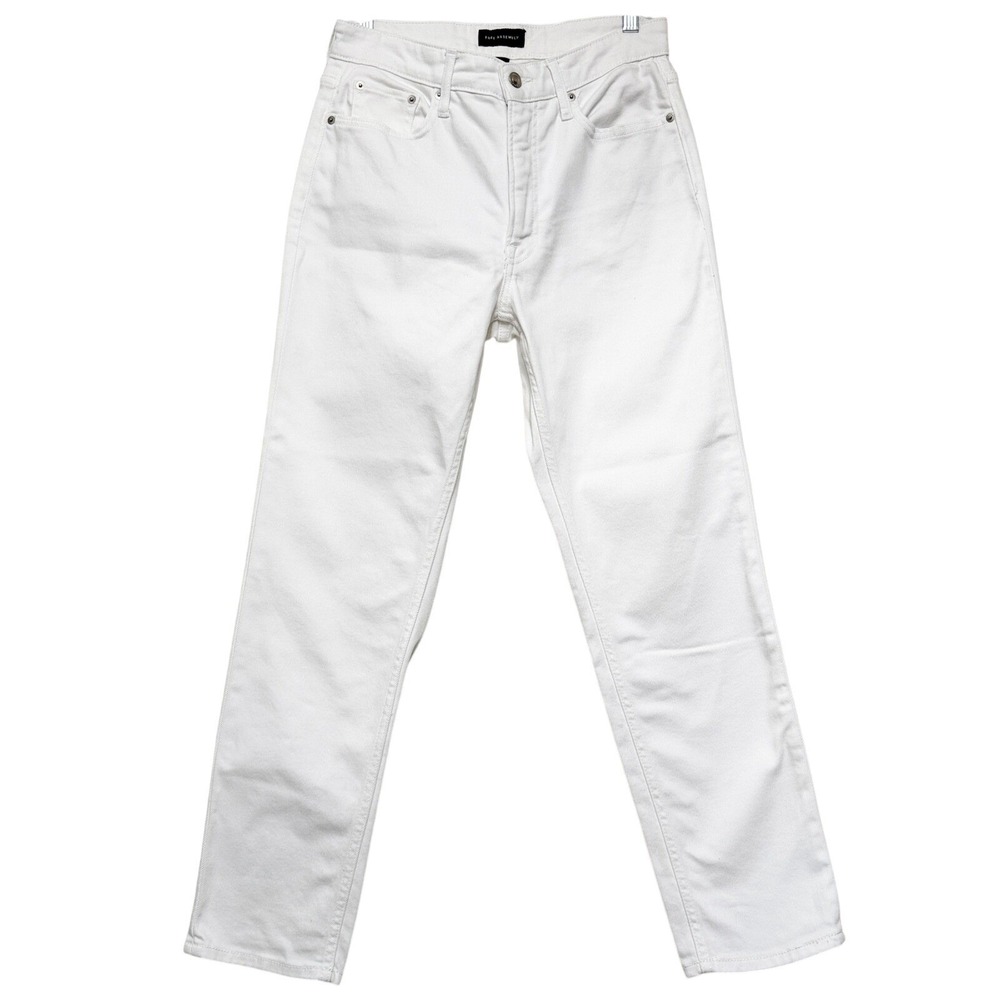 Free Assembly Womens 90s Straight High Rise White Denim Jeans Size 6 WDN00209